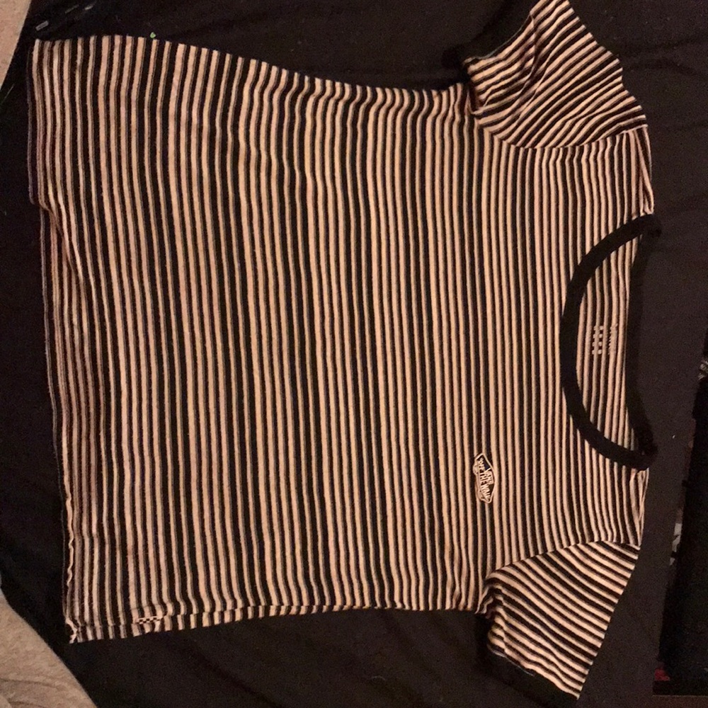 black&white striped vans t-shirt
